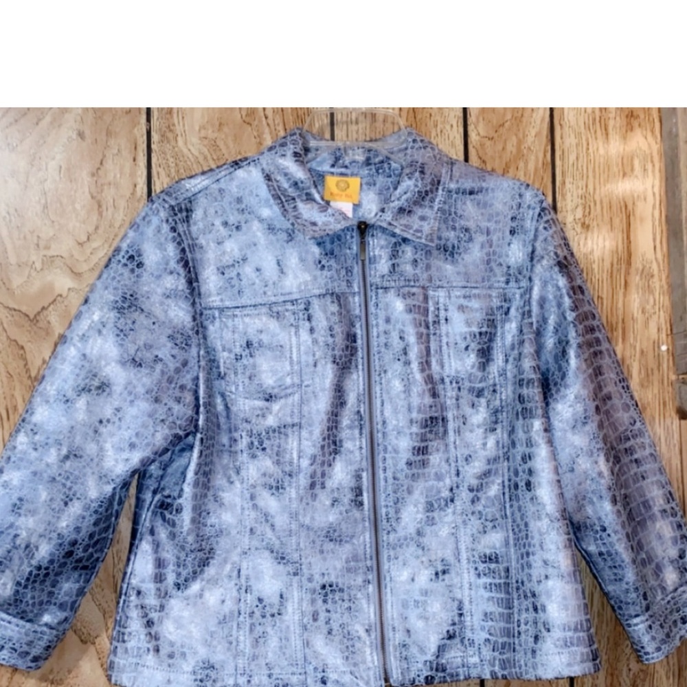 Blue snake skin/leather jacket